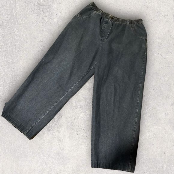 Vintage Blair Medium Petite Wide Leg Mom Jeans Elastic Waist - Picture 6 of 11